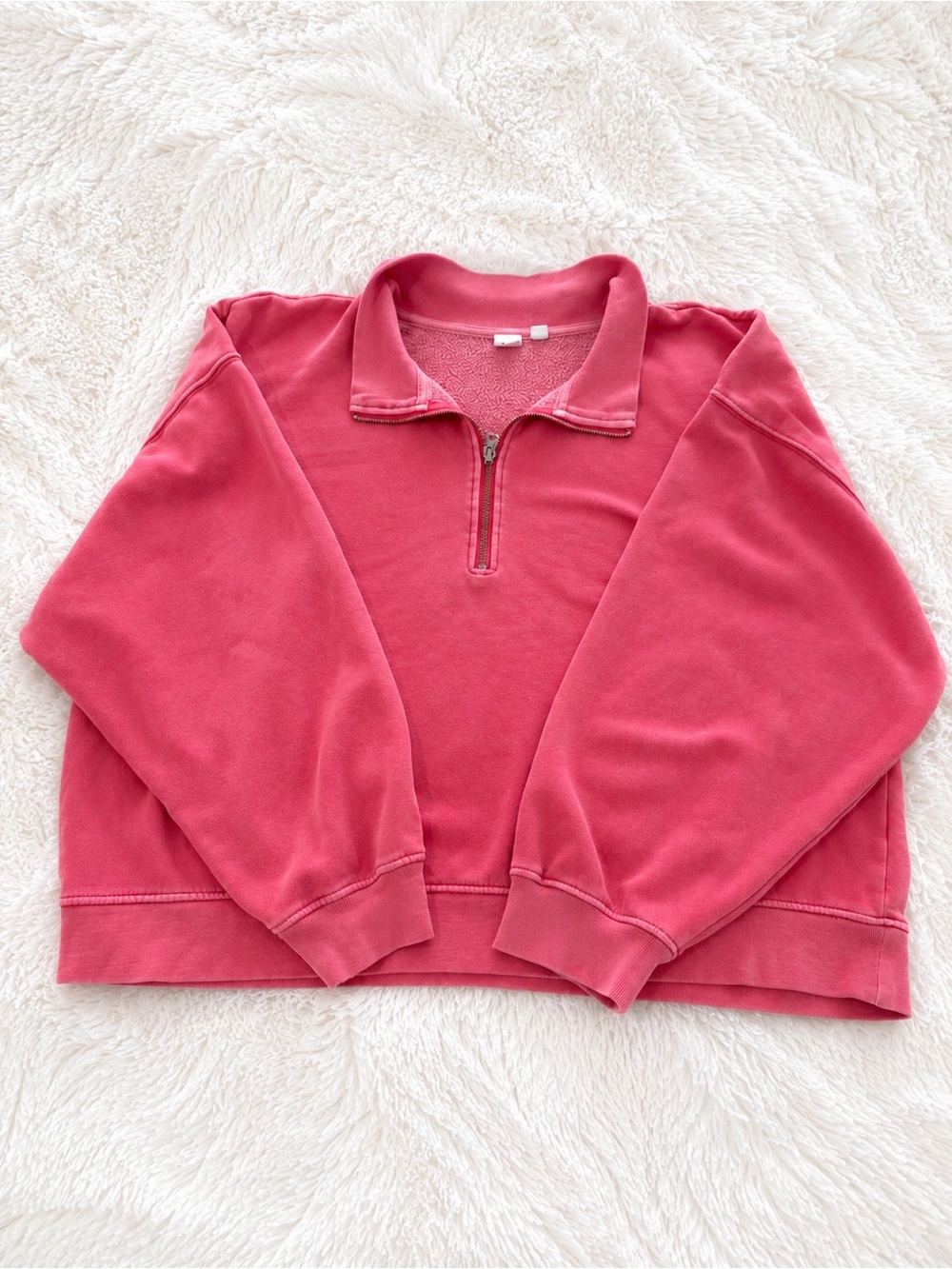 GAP Quarter Zip Sweatshirt in Pink
